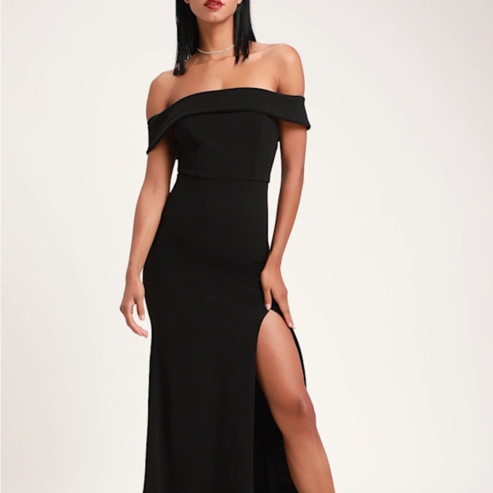 Lulu's Strapless Black Dress